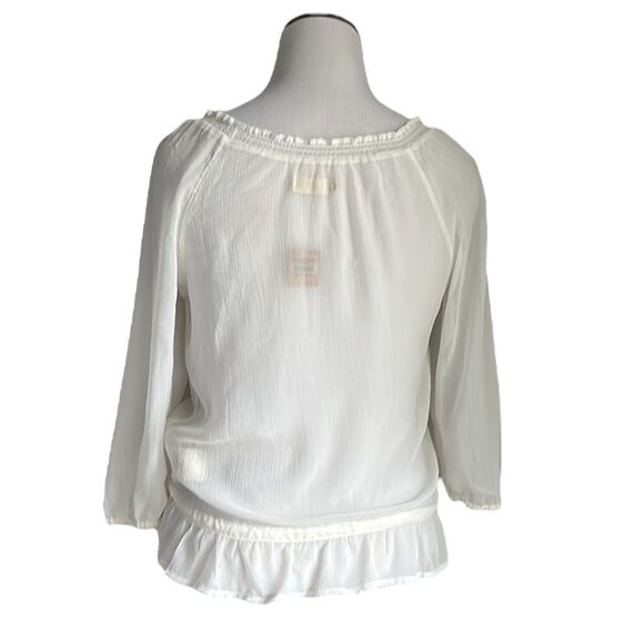 HOLLISTER NWT Women’s Betty’s Sheer Ivory embroidered Boho Blouse Size L - Picture 2 of 13